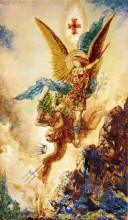 Картина "saint michael vanquishing satan" художника "моро гюстав"
