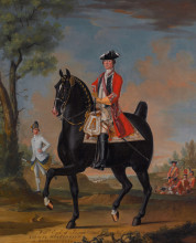 Репродукция картины "william kerr, 4th marquess of lothian on a charger" художника "морье дэвид"