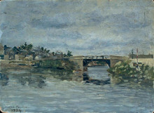 Копия картины "the old bridge in barbin" художника "мофра максим"