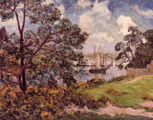 Копия картины "view of the port of auray" художника "мофра максим"