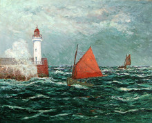 Картина "back to fishing boats in belle-isle-en-mer" художника "мофра максим"