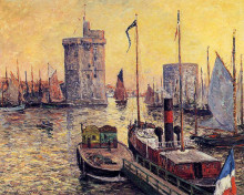 Копия картины "the port of la rochelle at twilight" художника "мофра максим"