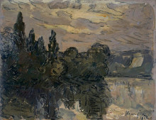 Копия картины "evening twilight on the seine" художника "мофра максим"