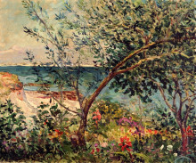 Картина "monsieur maufra&#39;s garden by the sea" художника "мофра максим"