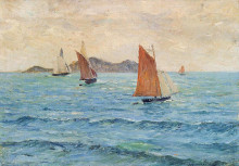 Репродукция картины "sailboats" художника "мофра максим"