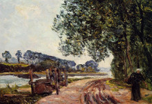 Репродукция картины "the banks of the river auray" художника "мофра максим"