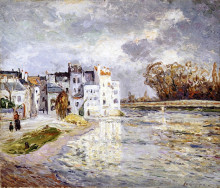 Репродукция картины "the marne at lagny" художника "мофра максим"