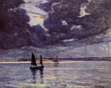 Копия картины "the return of the fishing boats" художника "мофра максим"