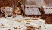 Репродукция картины "cottages in the snow" художника "мофра максим"