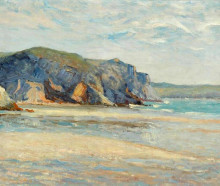 Копия картины "the beach at morgat, finistere" художника "мофра максим"