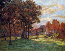 Репродукция картины "autumn landscape at goulazon" художника "мофра максим"