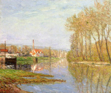 Копия картины "march sunlight, port-marly" художника "мофра максим"