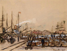 Картина "quayside in le havre" художника "мофра максим"