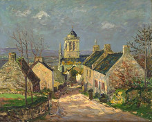 Картина "the descending street at locronan" художника "мофра максим"