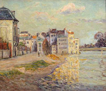 Картина "the embankment of lagny under flood water" художника "мофра максим"