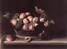 Копия картины "basket with peaches and grapes" художника "муайон луиза"