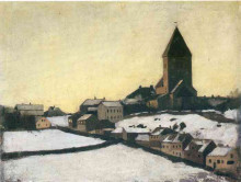 Копия картины "старая церковь в акере" художника "мунк эдвард"