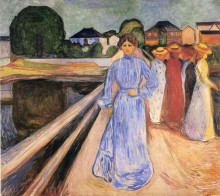 Копия картины "женщины на мосту" художника "мунк эдвард"
