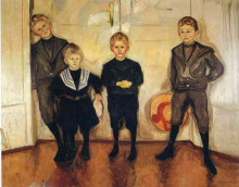 Репродукция картины "четыре сына доктора линда" художника "мунк эдвард"