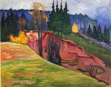 Копия картины "тюрингенский лес" художника "мунк эдвард"