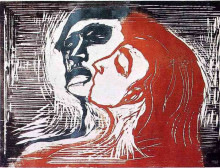 Репродукция картины "мужчина и женщина i" художника "мунк эдвард"
