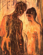 Репродукция картины "амур и психея" художника "мунк эдвард"