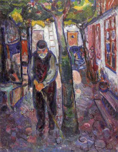 Копия картины "старик в варнемюнде" художника "мунк эдвард"