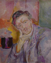 Копия картины "автопортрет с рукой у щеки" художника "мунк эдвард"