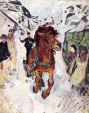 Репродукция картины "конь на скаку" художника "мунк эдвард"