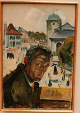 Репродукция картины "автопортрет в бергене" художника "мунк эдвард"