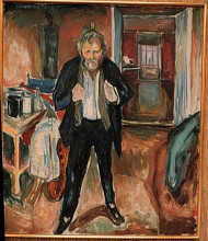 Репродукция картины "автопортрет (в смятении)" художника "мунк эдвард"