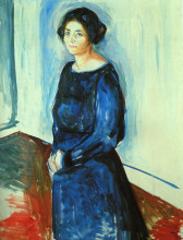 Репродукция картины "женщина в синем (фрау барт)" художника "мунк эдвард"