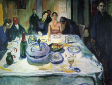 Репродукция картины "цыганская свадьба (мунк крайний слева)" художника "мунк эдвард"