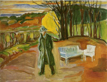 Картина "автопортрет в саду, экели" художника "мунк эдвард"