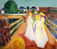 Копия картины "женщины на мосту" художника "мунк эдвард"