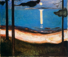 Репродукция картины "лунный свет" художника "мунк эдвард"