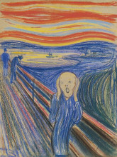 Репродукция картины "the scream" художника "мунк эдвард"