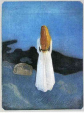 Репродукция картины "девушка на берегу" художника "мунк эдвард"