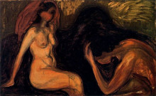 Репродукция картины "мужчина и женщина" художника "мунк эдвард"