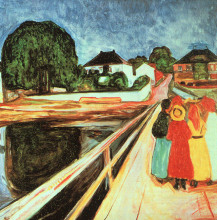Картина "девушки на мосту" художника "мунк эдвард"