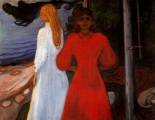 Репродукция картины "красное и белое" художника "мунк эдвард"