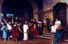 Репродукция картины "christ before pilate" художника "мункачи михай"