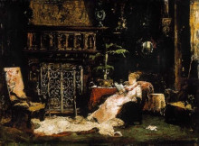 Репродукция картины "paris saloon (wife of the artist)" художника "мункачи михай"