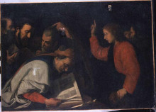 Репродукция картины "jesus among doctors" художника "мурильо бартоломе эстебан"