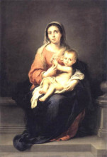 Копия картины "madonna and child" художника "мурильо бартоломе эстебан"