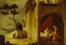Картина "isaac blessing jacob" художника "мурильо бартоломе эстебан"