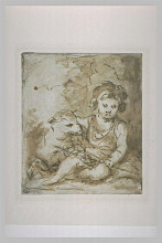 Репродукция картины "st. john the baptist with a lamb" художника "мурильо бартоломе эстебан"