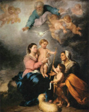 Копия картины "the holy family (the seville virgin)" художника "мурильо бартоломе эстебан"