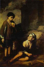Репродукция картины "two peasant boys" художника "мурильо бартоломе эстебан"