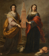 Картина "st. justina and st. rufina" художника "мурильо бартоломе эстебан"